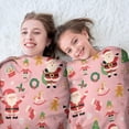 thumbnail image 5 of Pink Christmas Santa Pattern Round Blanket,Comfortable Soft Flannel Throw Blanket,All Season,Warm Lightweight Blankets for Sofa Bed Couch Living Room Chair 60"x60", 5 of 5
