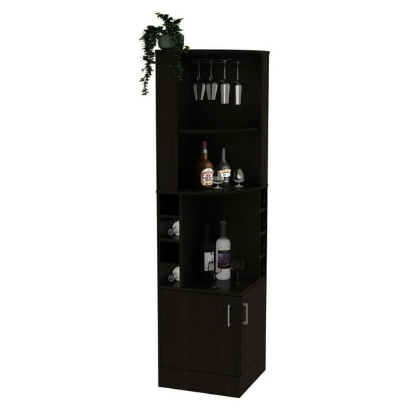 Depot E-Shop Egina Bar Cabinet Black Wengue