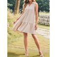 thumbnail image 2 of Women Dresses 2025 Spring Summer V-Neck Button Up Sleeveless Mini Sundress Tank Dresses with Pockets  L, 2 of 6