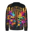 thumbnail image 5 of NuoCaiYun Mardi Gras Sweatshirt for Women Carnival Long Sleeve Pullover New Purple Yellow Green Tops, 5 of 6