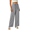 thumbnail image 6 of MYAOYINo Boundaries High Waisted Wide Leg Pants Women Daily Wear Button Front Tie Waist with Deep Pockets, 6 of 6