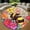 Bee, variant on Round Area Rug, City of Star Light Non-Slip Floor Mat, Soft Washable Carpet for Living Room Bedroom Decor 24 Inch