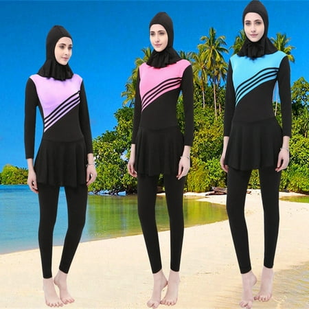 Women's Muslim Islamic Full Coverage Swimwear Set (Best Swimsuits For Curvy Hips)