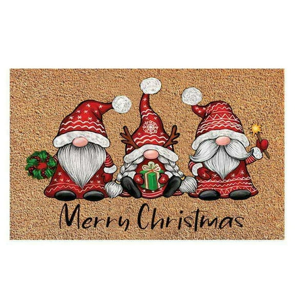 Arsvita Funny Front Door Mat Merry Christmas Doormat Gnome Decor Rubber Non Slip Backing Funny Doormat for Outdoor/Indoor Uses, Low-Profile Rug Mats for Entry 23.6"(W) X 15.7"(L)