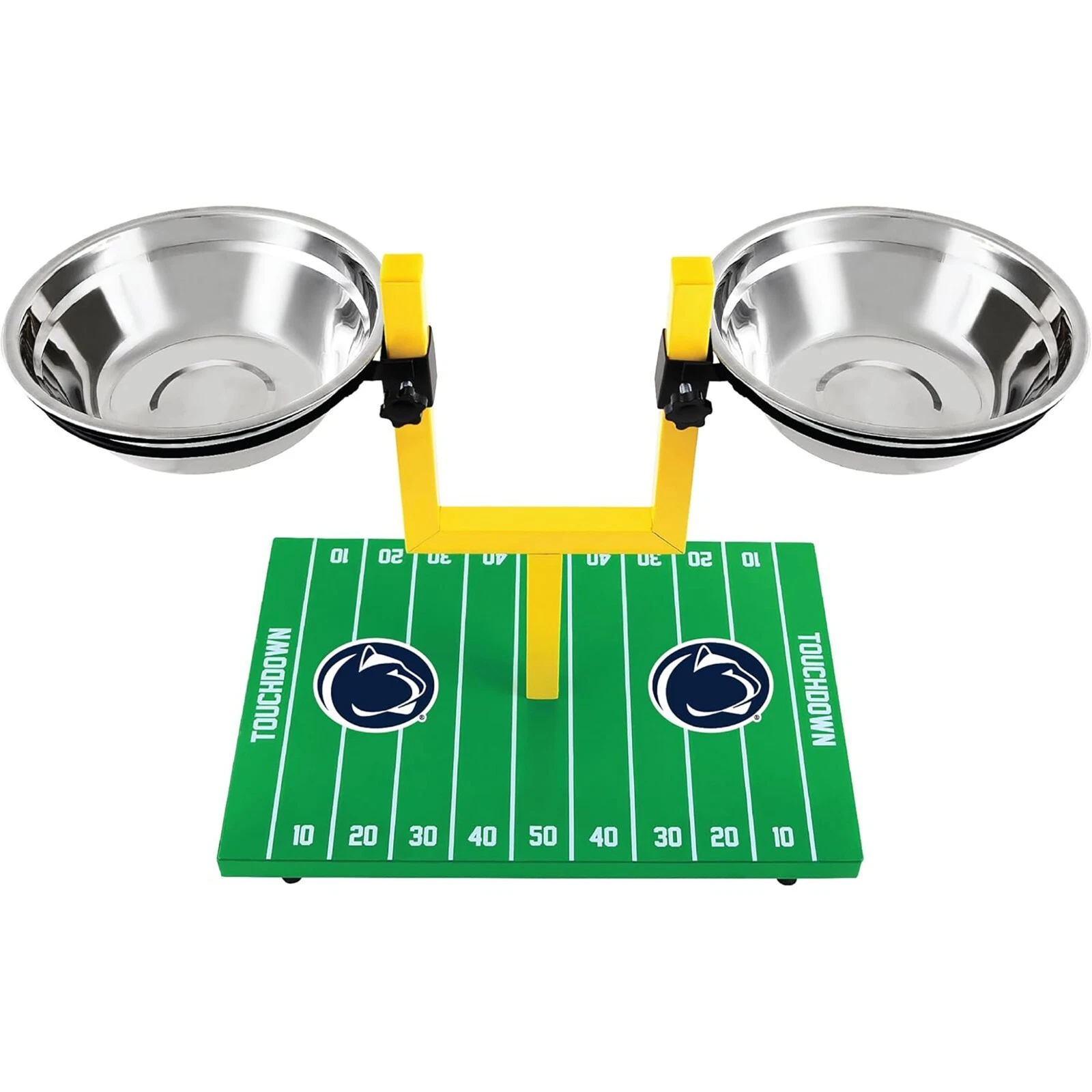 Pets First NCAA Football Goalpost Elevated Dog Feeder Stainless Steel Bowl