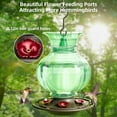 thumbnail image 4 of Hummingbird Feeder, Auslar 26 Ounces Glass Hummingbird Feeders for Outdoors Hanging Ant and Bee Proof, Ant Moat & 5 Flower Feeding Ports, Rustproof, Leakproof, Netted Flower Bud Shape Bottle, Red, 4 of 10