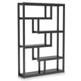 thumbnail image 2 of Demi Bonn 6 Tier Bookshelf, Wood and Metal Bookcase Storage Organizer, 69" Tall Display Standing Staggered Shelf Unit for Bedroom, Living Room, Black, 2 of 4