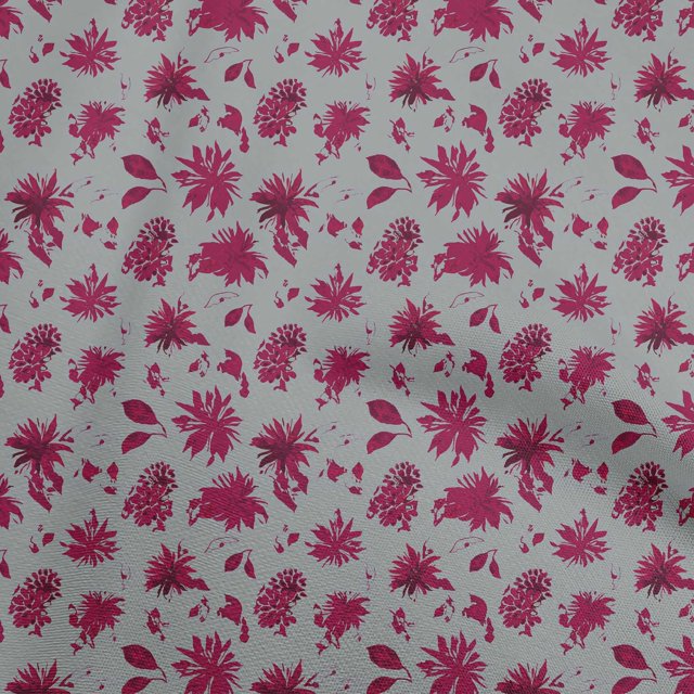 oneOone Cotton Poplin Gray Fabric Floral & Craft Projects Decor Fabric Printed By The Yard 42 Inch Wide