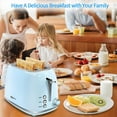 thumbnail image 7 of Keenstone Retro 2 Slice Toaster Stainless Steel ,with Bagel, Cancel, Defrost Fuction and Extra Wide Slots Toasters, 6 Shade Settings,Removable Crumb Tray, Blue, 7 of 7