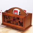 thumbnail image 4 of veasfak Carved Wooden Air Conditioner Remote Control Holder Stand Rotating Table Storage Box Case Desk Organizer Decor Four Leaf, 4 of 7