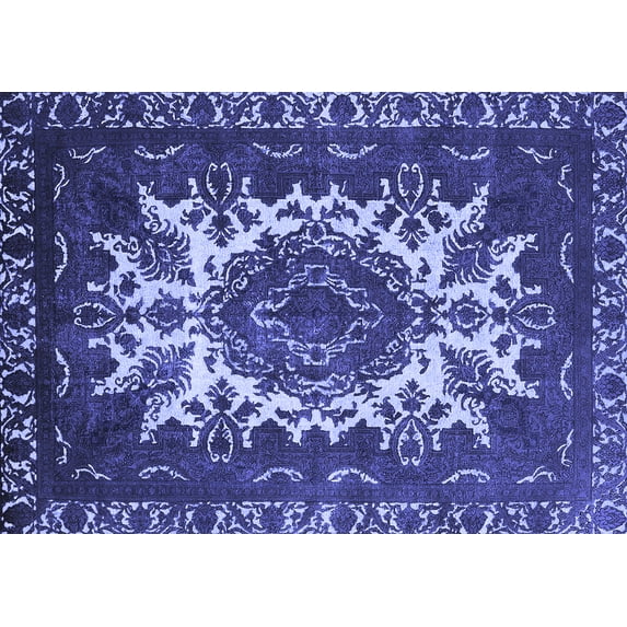 Ahgly Company Indoor Rectangle Oriental Blue Industrial Area Rugs, 8' x 10'