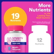 SmartyPants Teen Girl Multivitamin Gummies, Teen Vitamins with Biotin to Maintain Healthy Hair, Skin & Nails, Vitamins D3, B12 & Folate, 19 Nutrients, 60 Count
