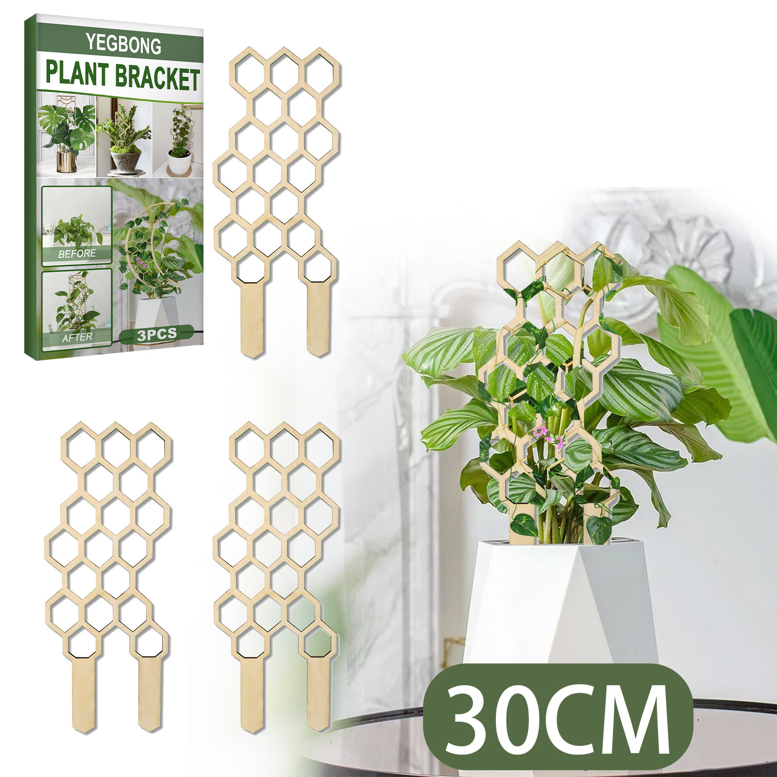 3 Pack Indoor Plant Trellis, Shaped Indoor Trellis for