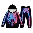 thumbnail image 5 of XIYON Boy Halloween Outfit Skeleton Hoodie Sweatshirt and Sweatpants Cozy 2 Piece Sweatsuit Fall Winter Clothing Set, 5 of 6