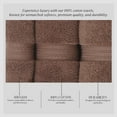 thumbnail image 4 of Home Weavers  Elegance Essentials 550GSM Cotton Zero Twist Super Absorbent Bath Towel Set of 8 27"x54", 16"x24", 13"x13" - Chocolate, 4 of 5