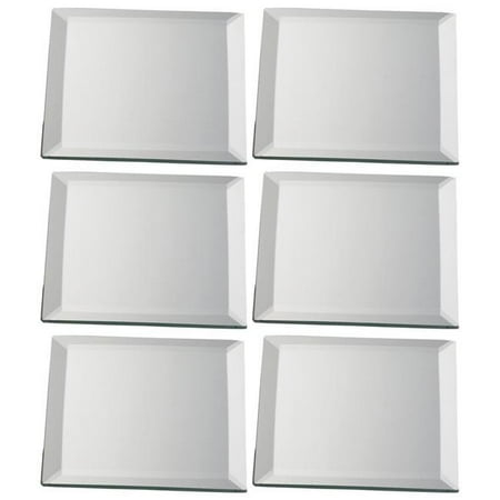 Biedermann Sons H373sm 4 X In Decorative Beveled Square Mirror Plate Pack Of 6