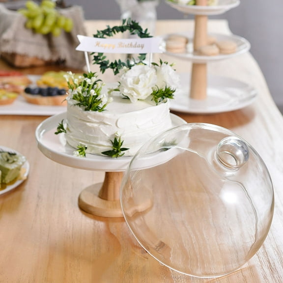 YUYUETIME Ceramic Dessert Tray with Delicate Design for Buffet Events and Birthday Party 1 Set 9.43x9.43x3.93in