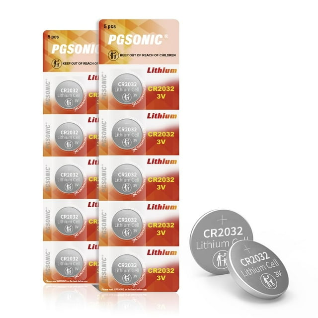 Batería de litio PGSONIC CR2032 de 3 V (10 unidades), compatible con AirTag, llaveros, sensores inteligentes, básculas, velas y más