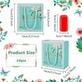 thumbnail image 2 of 24 Pcs Gift Bags with Handles 2.8x5.5x5.9inch Kraft Paper Gift Bags with Best Wishes To You Words Party Favor Bags Reusable Gift Bags for Business Shopping Wedding Birthday Party Turquoise, 2 of 9