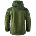 thumbnail image 3 of Kixjoy Tactical Jacket for Men Long Sleeve Waterproof Hooded Jacket Big and Tall Full Zip Winter Coats Outdoor Camo Thermal Windbreaker Jackets for Men with Pockets, Army Green XL, 3 of 3