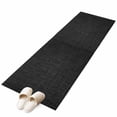 thumbnail image 2 of 2'x6' Rug Runners for Hallways Kitchen, Black Burlap Texture Non Slip Entryway Beside Floor Carpet Runner, Farmhouse Vintage Black Washable Laundry Room Bedroom Throw Rugs Mat for Family Pet, 2 of 8
