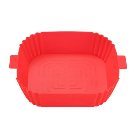 

AMNHDO Square Cake Pan Non-stick Disk Air Fryers Tray for Home Kitchen Tool (Red)