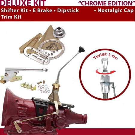 American Shifter C4 Shifter Kit Chrome 10 in. E Brake Trim Kit Dipstick for F74B0