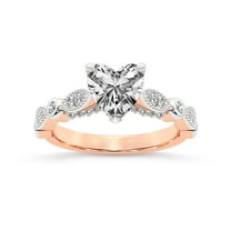 IGI Certified 3 Carat Heart Shape Lab Grown Diamond Engagement Ring | 14K Rose Gold |Larisa Side Stone Diamond Ring | FG-VS1-VS2 Quality Friendly Diamonds