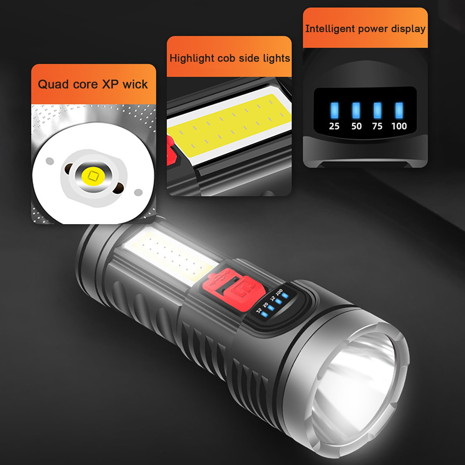 Easter Decorations Kokovifyves Clearance Sales Outdoor Outdoor USB Rechargeable OSL+COB LED Flashlight Ultra Bright Torch Light 4 Modes
