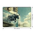 thumbnail image 2 of Area Rugs For Living Room Decor - Bull Charging Through Waves Soft Anti Slip Throw Washable Rugs 5x7 For Bedroom, Indoor Carpet For Bedroom Living Room 80x58In, 2 of 7