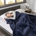 thumbnail image 3 of Plush Electric Blanket Throw for Cold Weather Multi-Level Heat Settings Controller, Secure Comfort Low EMF Technology and Auto Shut Off Safety, Full, Indigo, 3 of 4
