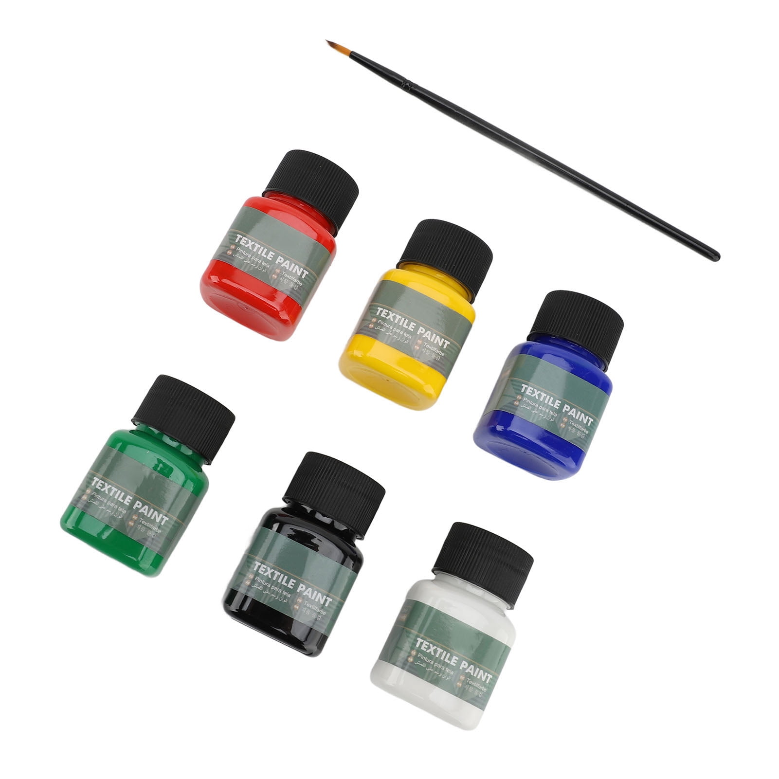 Riousery 6 Color Textile Paint Set, 30ml / 1 oz Water Proof UV Proof Leakage Proof Pigment Set for Beginners and Professionals, Fabric DIY Art Craft Supply, Permanent Clothing Painting Kit