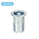 thumbnail image 3 of M8 Rivet Nuts, 100pcs Zinc Plated Carbon Steel Knurled Flat Head Threaded Insert Nuts for Metal, Plastic, 3 of 4