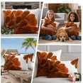 thumbnail image 5 of Burnt Orange Outdoor Waterproof Pillow Covers, Sparkle Gold Stained Floral Flower Art Decorative Square Throw Pillowcase Sofa Cushion Sham for Patio/Couch/Chair, 16"x16" 2 Pack, 5 of 8