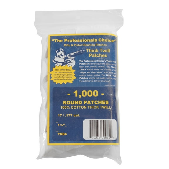 The Professionals Choice Twill Round Cleaning Patches 17 / .177 Cal. 1000 pack