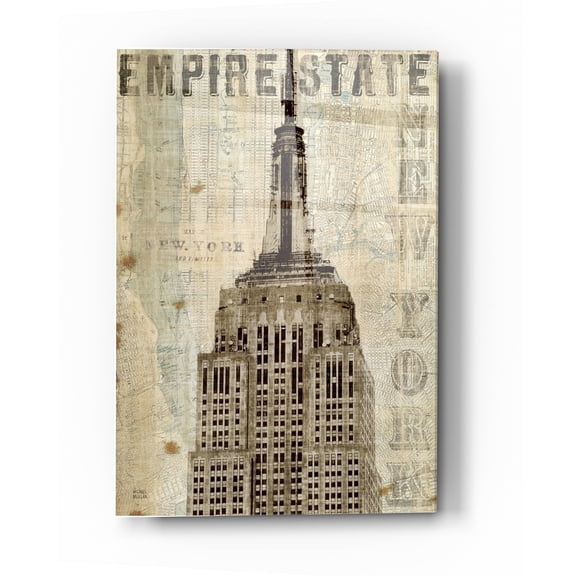 Epic Art 'Vintage NY State Building' by Michael Mullan, Acrylic Glass Wall Art, 24"x36"