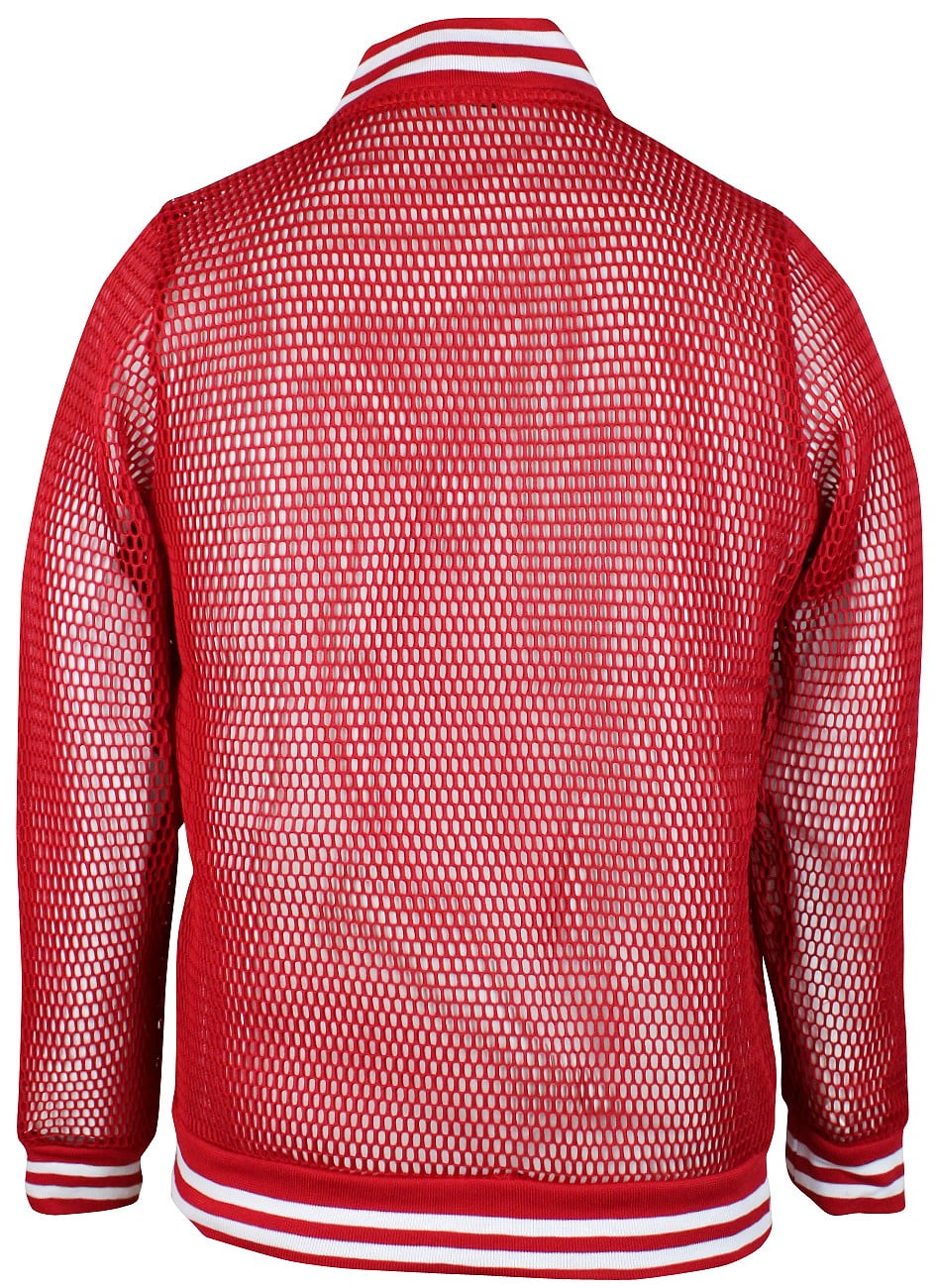red fishnet shirt