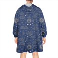thumbnail image 2 of Wearable Oversized Blanket,Blue Sun Moon Cloud Star Pattern Wearable Blanket Hoodie for Adults,Cozy Hooded Blankets with Super Pockets,Super Warm Fuzzy Pullover for Women & Men, 2 of 6