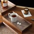 thumbnail image 5 of Bandeja de madera y vidrio para té, bandeja de almacenamiento, bandeja de vidrio de nogal, accesorios de cocina para comedor, tazas, bocadillos de frutas, bandeja de postres, posavasos, 5 of 5