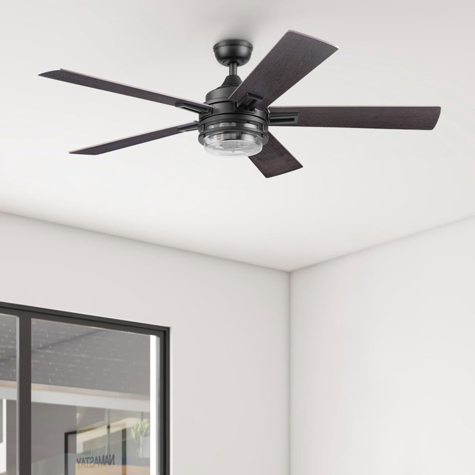 Honeywell Myers Park 52" Ceiling Fan w/ Remote, & Reversible Blades, Matte Black