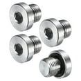 thumbnail image 1 of Paquete de 4 tapones de ajuste de tubo con cabeza hexagonal interna, 1/8 NPT, tapón de socket de acero inoxidable 304 con anillo de sellado, 1 of 6