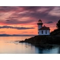thumbnail image 2 of Severn, Shawn/Corinne 18x15 White Modern Wood Framed Museum Art Print Titled - Orange Sunset at Lime Kiln Lighthouse, 2 of 4