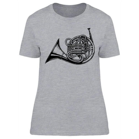 French Horn Graphic T-Shirt Women -Image by Shutterstock, Female x-Large