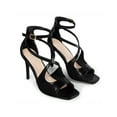 thumbnail image 6 of BLISSFUL STEP Women's Patent Leather Ankle Strap Stiletto Heels Sandals Black 6, 6 of 8