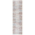 thumbnail image 3 of SAFAVIEH Berber Jonette Abstract Polyester Shag Area Rug, Blue Rust/Ivory, 7' x 7' Square, 3 of 7