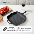 thumbnail image 4 of Mainstays Non-Stick Cast Iron 10.6 Inch Square Frying Pan, Black, 4 of 9