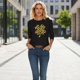 thumbnail image 5 of TaTaai Women St. Patrick's Print Crew Neck 3/4 Sleeve Black T-Shirt Loose Casual Top Ladies Spring Street Wear Lightweight Breathable Non-See-Through No Fading Soft Top Gift, 5 of 7