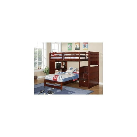 Twin Over Twin Modular Stairway Loft Bed With Desk Walmart Com