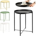 thumbnail image 6 of Metal Side Table, Side Table for Small Spaces Outdoor Patio Side Table Circle Metal Bedside Table Waterproof Removable Tray Round Accent Table for Nursery Bedroom Balcony Office(Black), 6 of 14