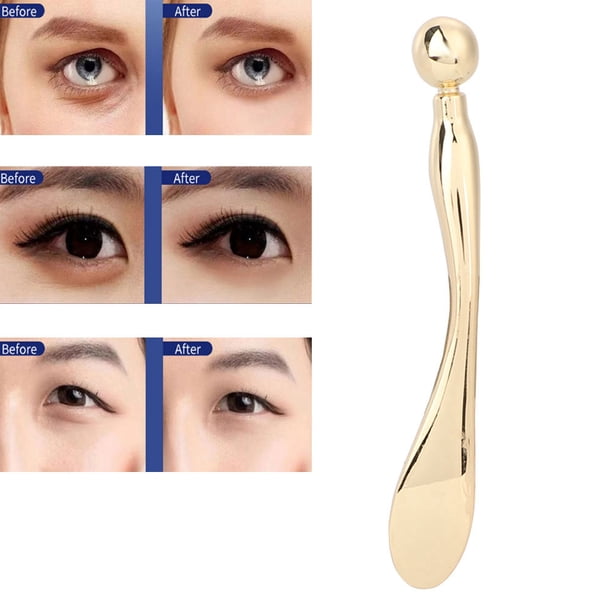 Aplicador de Crema para ojos, Rodillo para ojos para ojos hinchados, Masajeador de ojos, Cuchara para mascarilla facial de Aleación de Zinc, Antiarrugas, Alivio de la Fatiga